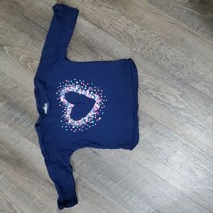 Navy 3/4 sleeve Shirt with Hear 3T